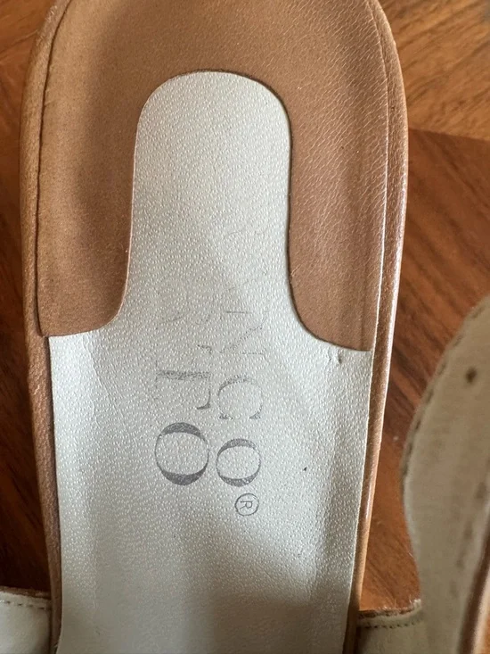 Franco Sarto Slingback Heels Tan Leather Square Toe Size 8 Chic - Picture 12 of 13